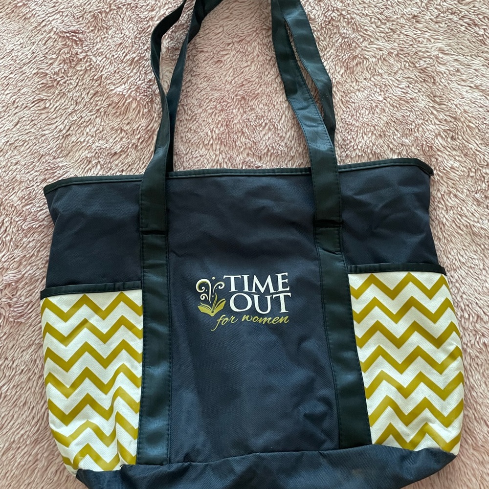 Medium, blue bag with Velcro close